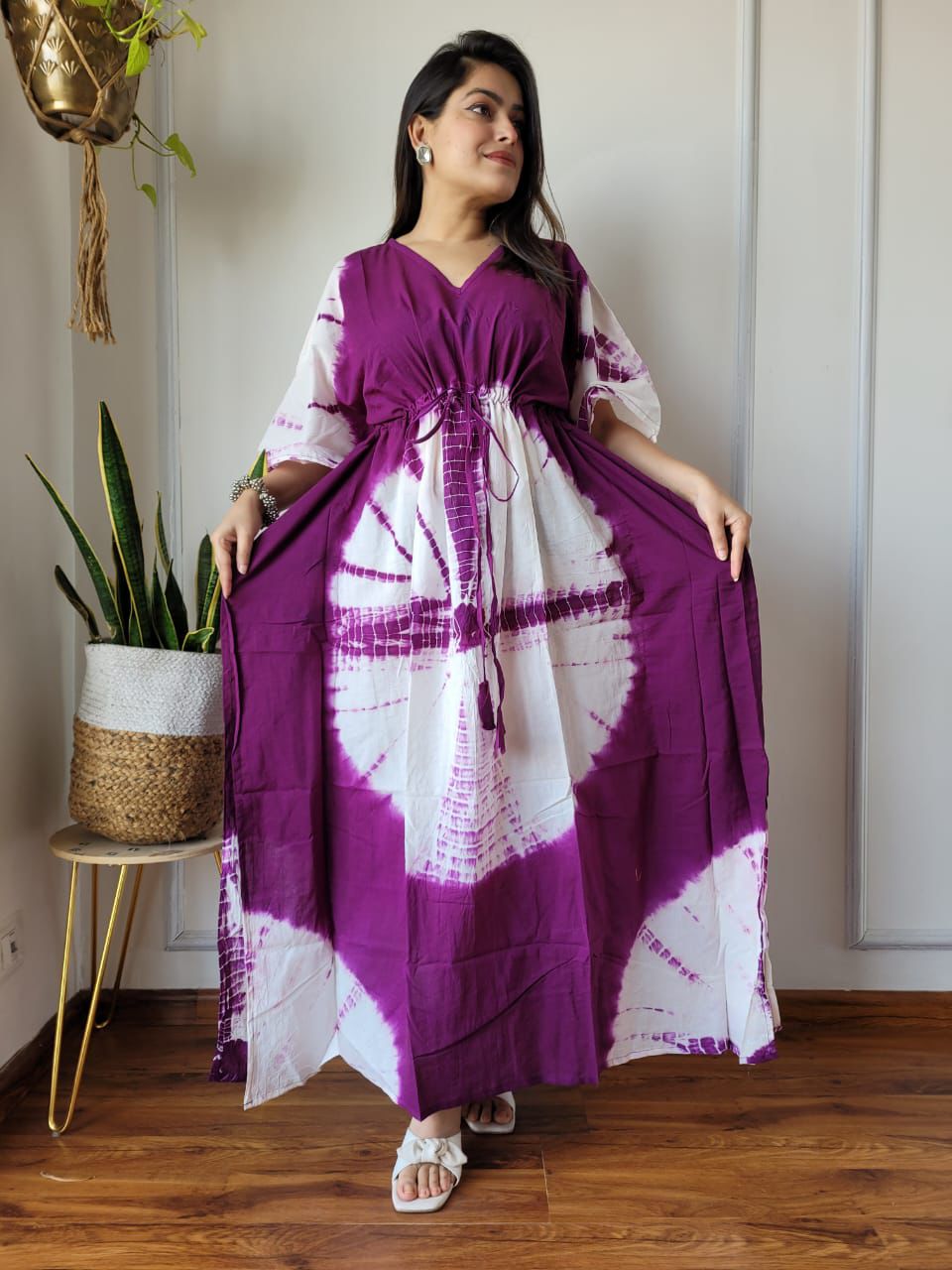 Hand Printed Cotton Kaftan Dresses Hand Printed Cotton Kaftan Dresses