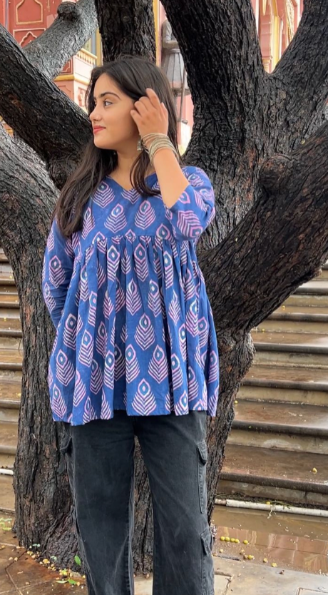 Dusky Petal Pure Cotton Short Kurti