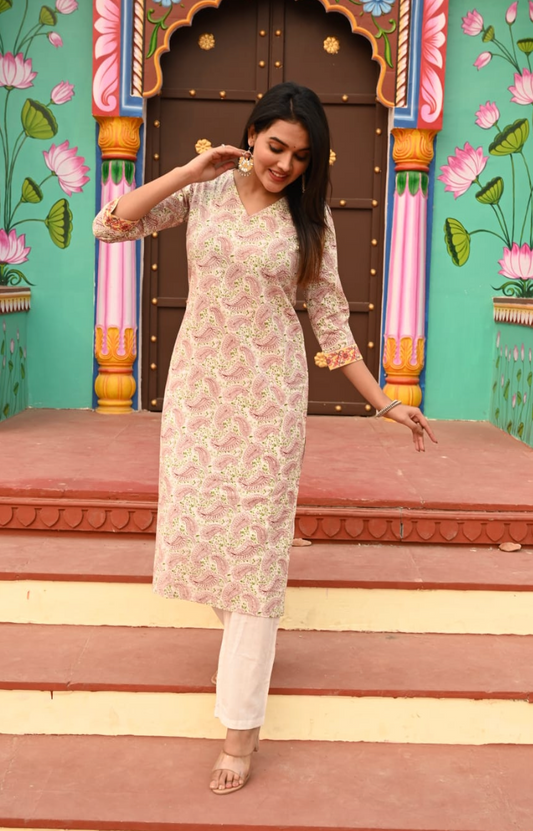 Vanilla Dew Pure Cotton Long Kurti
