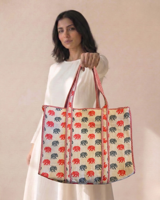 Jaipur Special Tote Bag with Zip - 3 Colors