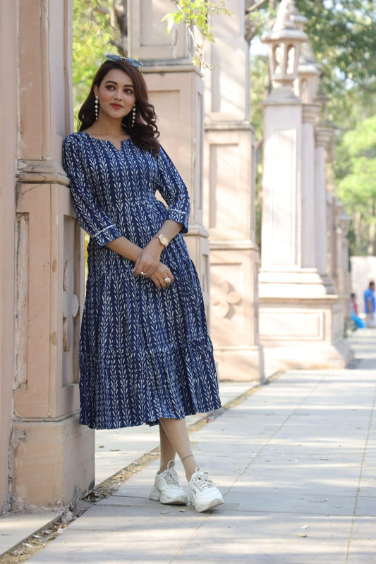 Blue Whisper Pure Cotton Dress With Pocket