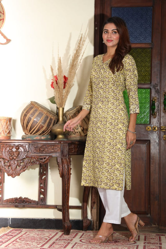 Meadow Trail Pure Cotton Long Kurti