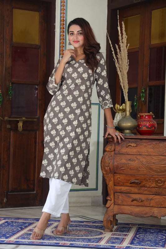 Pebble Path Pure Cotton Long Kurti