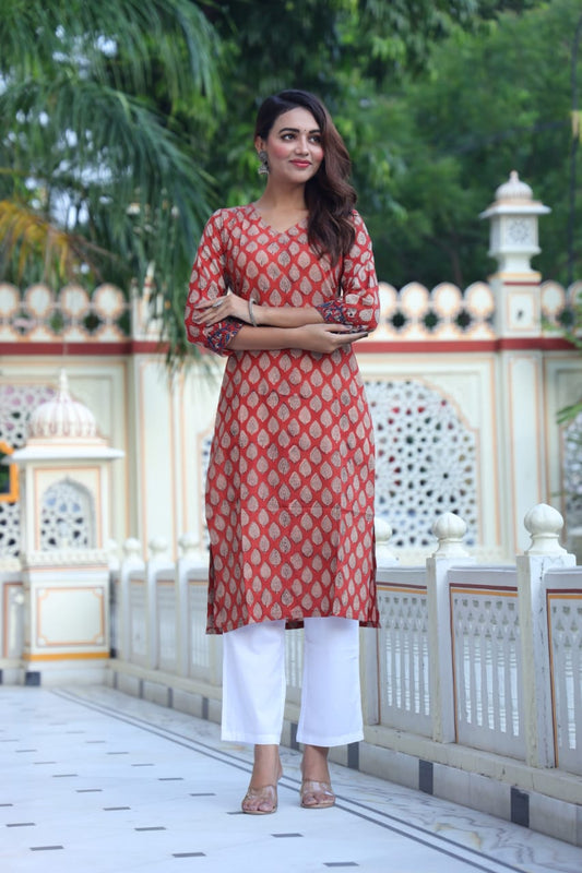 Crimson Craft Pure Cotton Long Kurti