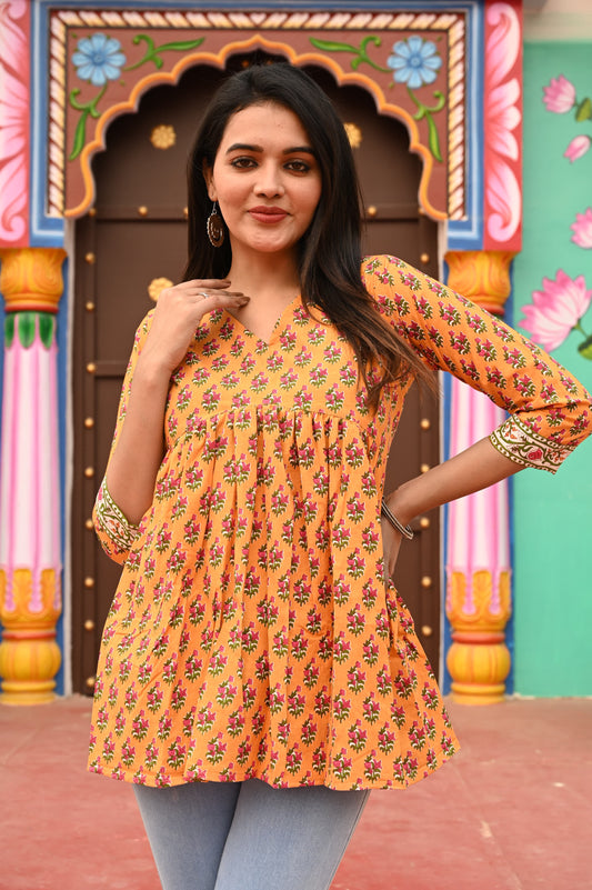 Sunshine Pure Cotton Short Kurti