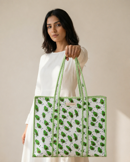 Avocado Lovers Tote Bag with Zip