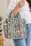 Green Garden · Quilted Cotton Tote Bag