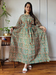 Hand Block Printed Cotton Free Size Dress