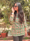 Floral Pure Cotton Short Kurti