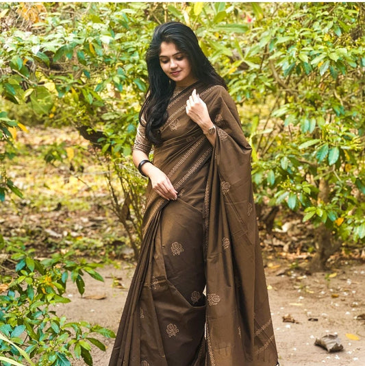 South Indian Cotton Hand-Printed saree