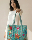 Serene Petals Tote Bag with Zip