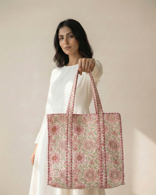 Gulistan Quilted Tote Bag with Zip
