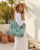 Forest Muse Quilted Tote Bag with Zip