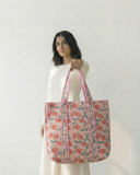Cotton Blush Tote Bag with Zip
