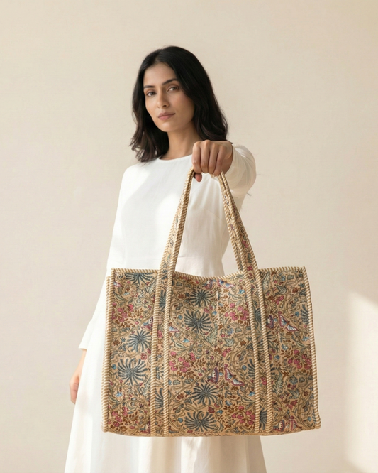 Multicolored Tote Bag with Zip