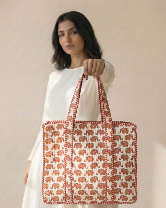 Traditional Theme Bag with Zip