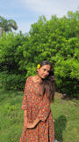 Cherry Mosaic Pure Cotton Dress With Pocket