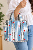Blue Hearty · Quilted Cotton Tote Bag