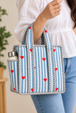 Blue Hearty · Quilted Cotton Tote Bag