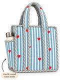 Blue Hearty · Quilted Cotton Tote Bag