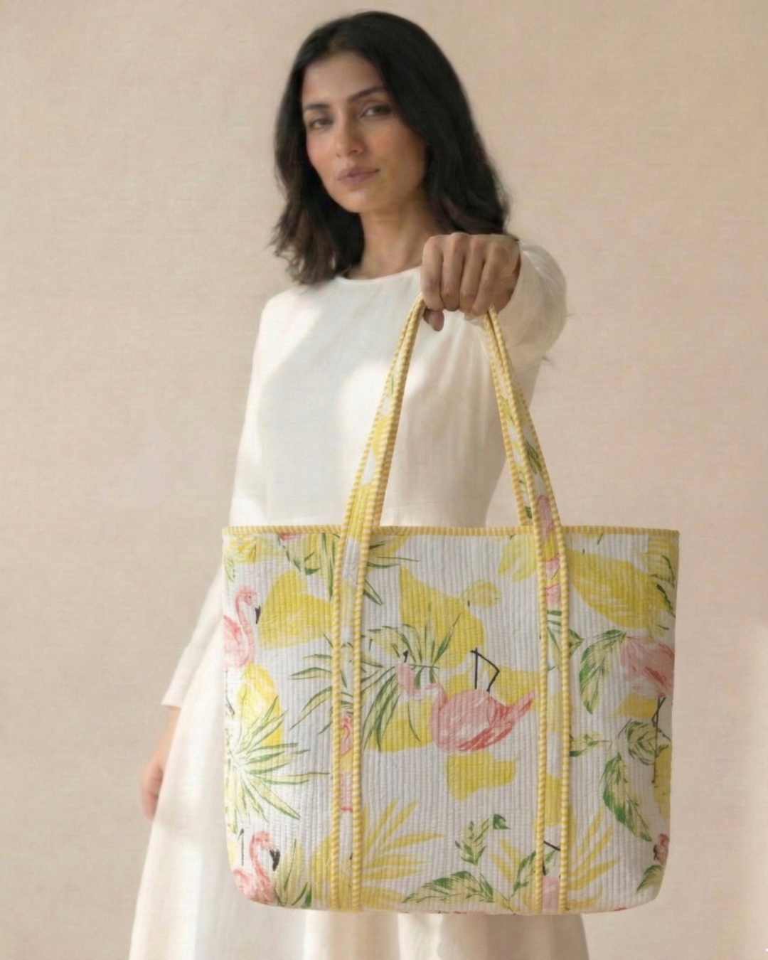 Lemony Tote Bag with Zip