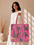 Jungle Glow Tote Bag with Zip