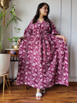 Hand Block Printed Cotton Free Size Dress