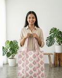 Phoolwari Quilted Tote Bag with Zip