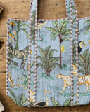 Jungle Muse Quilted Tote Bag with Zip