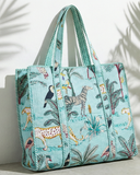 Forest Muse Quilted Tote Bag with Zip