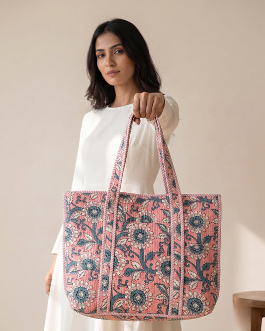 Gulistan Quilted Tote Bag with Zip