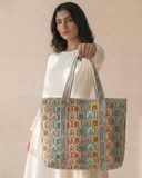 Heritage Bloom Tote Bag with Zip