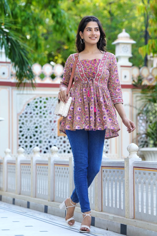 Pure Cotton Short Kurti