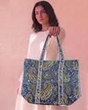 Sapphire Tapestry Tote Bag with Zip