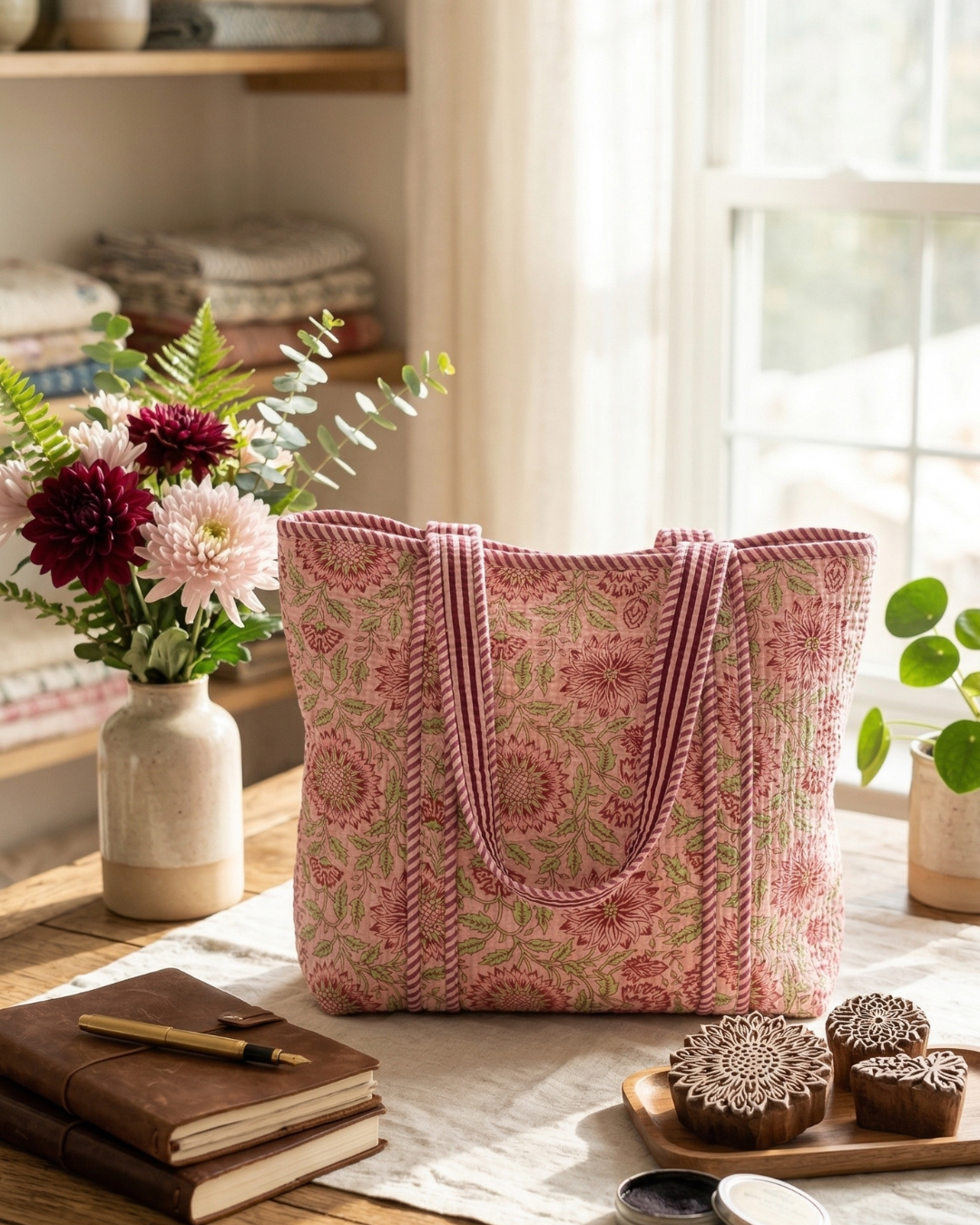 Gulistan Quilted Tote Bag with Zip