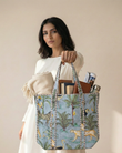 Jungle Muse Quilted Tote Bag with Zip