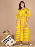 Hand Block Printed Cotton Free Size Dress