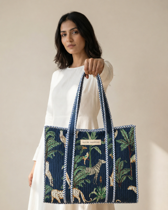 Navy Tote Bag + Backpack Combo