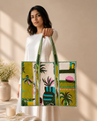 Palm Springs Quilted Tote Bag with Zip