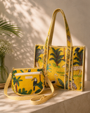 Jungle Glow Tote Bag with Zip