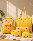 Yellow Heartthrob Tote Bag with Zip