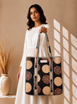 Abstract Tote Bag with Zip