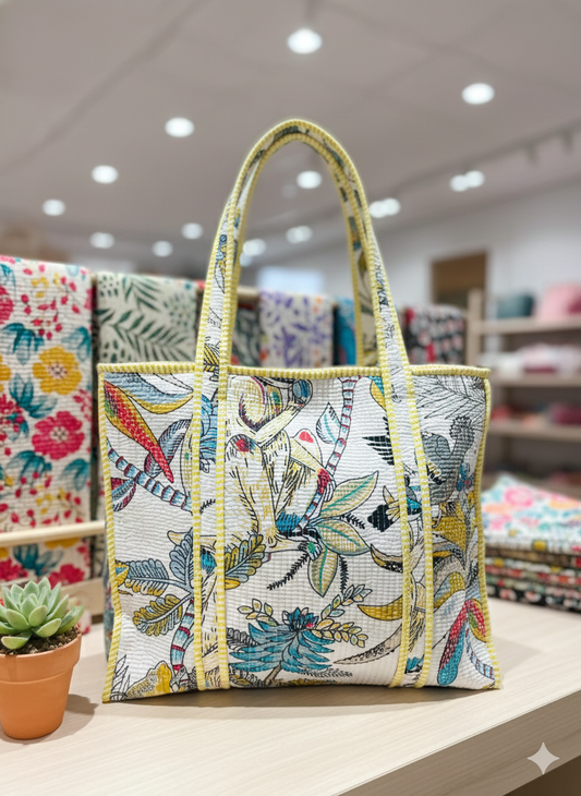 Sukoon Bloom Tote Bag with Zip