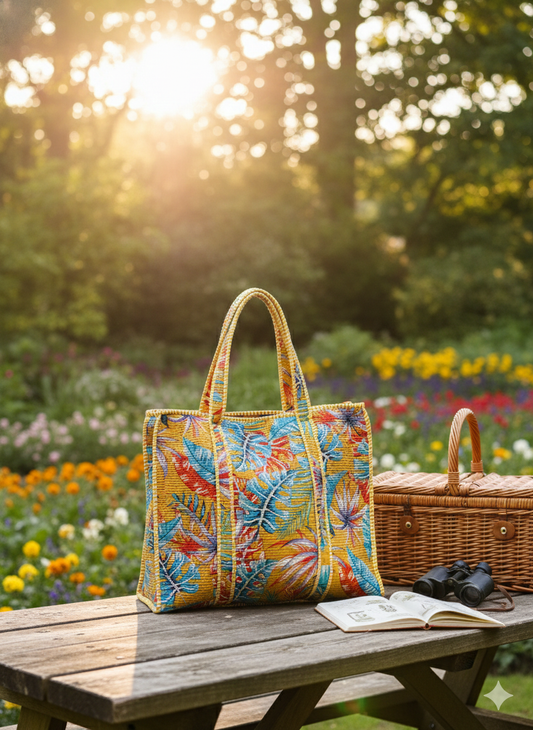 Rangrez Quilted Tote Bag with Zip