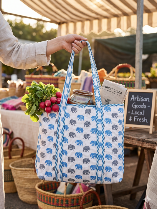 Jaipur Special Tote Bag with Zip - 3 Colors