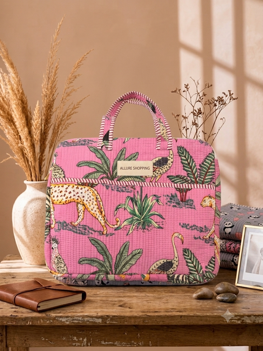Blush Heart · Quilted Cotton Laptop Sleeve