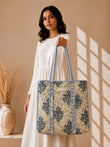 White Blossom Tote Bag with Zip
