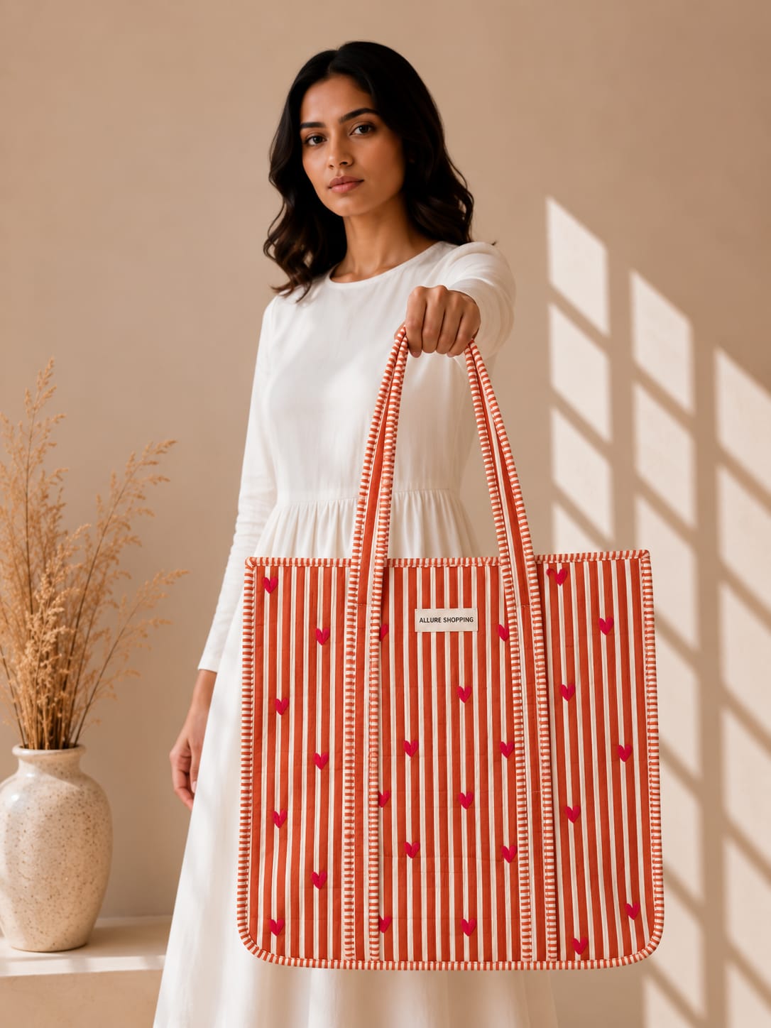 Heart Trek Tote Bag with Zip