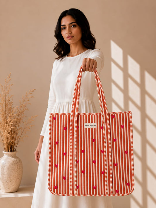 Heart Trek Tote Bag with Zip