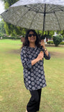 Black Petal Pure Cotton Short Kurti